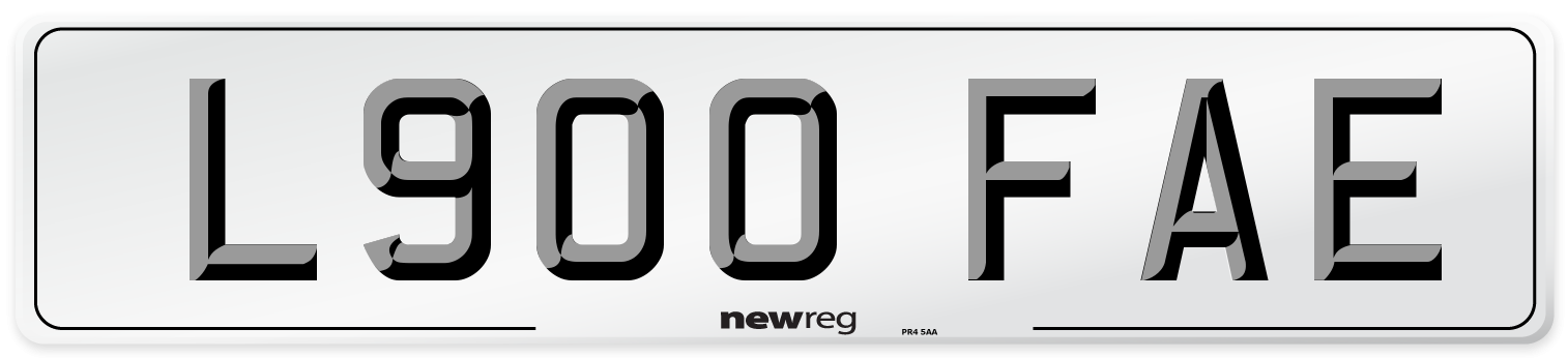 L900 FAE Number Plate from New Reg